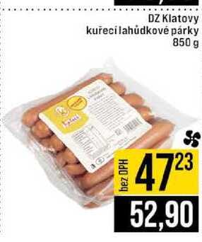 DZ Klatovy kuřecí lahůdkové párky 850 g 