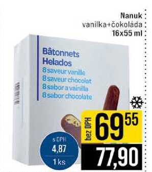 Nanuk vanilka+čokoláda 16x55 ml