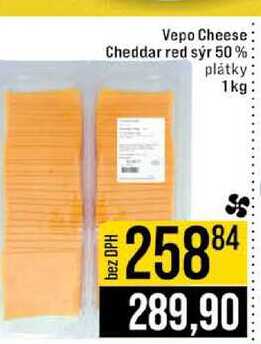 Vepo Cheese Cheddar red sýr 50% plátky 1 kg
