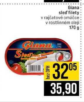 Giana sled filety v rajčatové omáčce v rostlinném oleji 170 g 