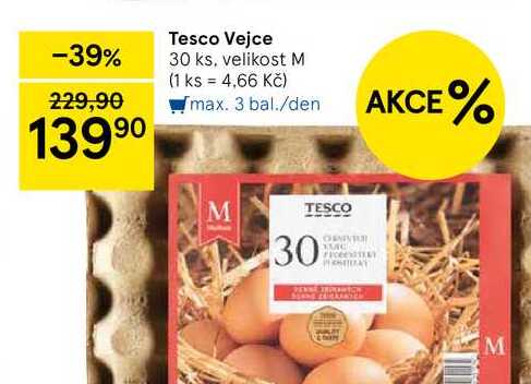Tesco Vejce, 30 ks, velikost M