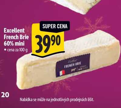 Excellent French Brie 60% mini • cena za 100 g