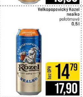 Velkopopovický Kozel nealko polotmavé 0,5l