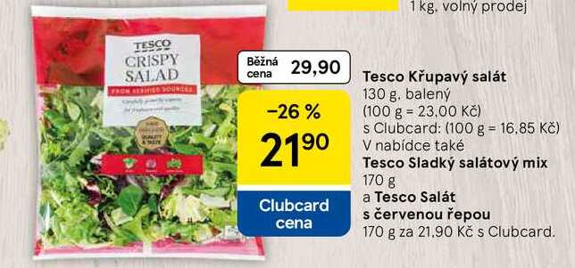 Tesco Křupavý salát, 130 g, balený 