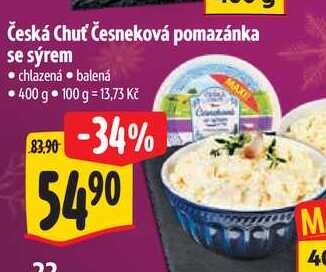 Česká Chuť Česneková pomazánka se sýrem, 400 g  