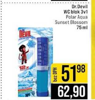 Dr.Devil WC blok 3v1 Polar Aqua Sunset Blossom 75 ml 