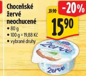 Choceňské žervé neochucené, 80g  