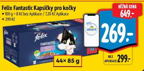 Felix Fantastic Kapsičky pro kočky, 44x 85 g