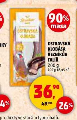 OSTRAVSKÁ KLOBÁSA ŘEZNÍKŮV TALÍŘ, 200 g 