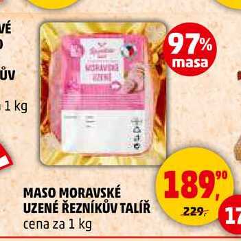 MASO MORAVSKÉ UZENÉ ŘEZNÍKŮV TALÍŘ, 1 kg