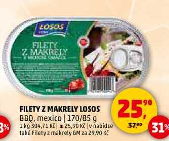 FILETY Z MAKRELY LOSOS BBQ, mexico, 170 g