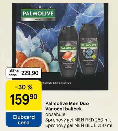 Palmolive Men Duo Vánoční balíček obsahuje: Sprchový gel MEN RED 250 ml, Sprchový gel MEN BLUE 250 ml 