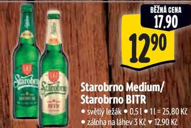 Starobrno Medium/ Starobrno BITR, 0,51 
