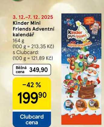 Kinder Mini Friends Adventní kalendář, 164 g