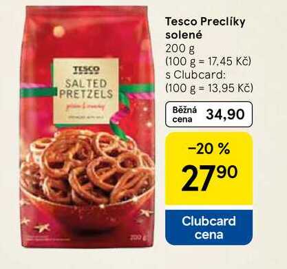 Tesco Preclíky solené, 200 g 