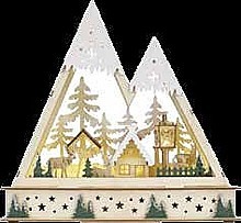 LED SVÍTÍCÍ DŘEVĚNÁ VÁNOČNÍ KRAJINA