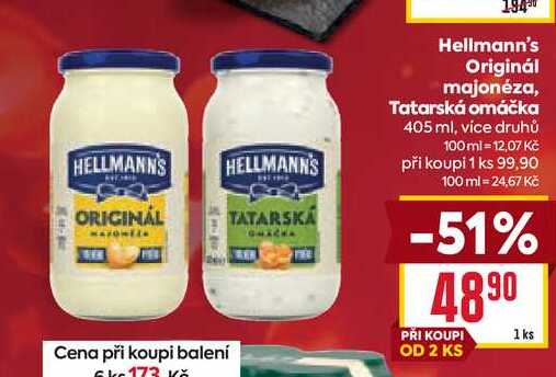Hellmann's Originál majonéza, Tatarská omáčka 405 ml