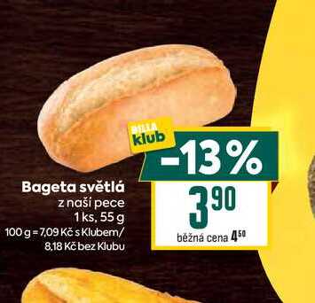 Bageta světlá z naší pece 1 ks, 55 g 