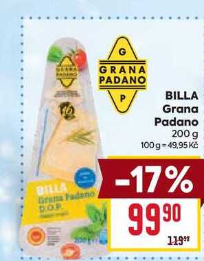 BILLA Grana Padano 200 g