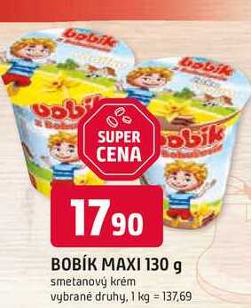 Bobík Maxi smetanový krém 130g, vybrané druhy