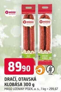 DRAČÍ, OTAVSKÁ KLOBÁSA 300 g