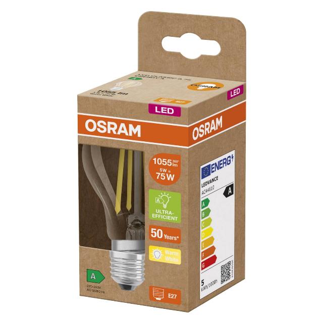 OSRAM LED filamentová žárovka CL A75 5W E27