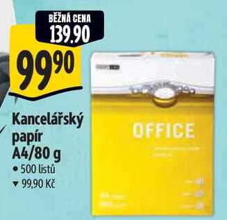 Kancelářský papír A4/80 g, 500 listů   