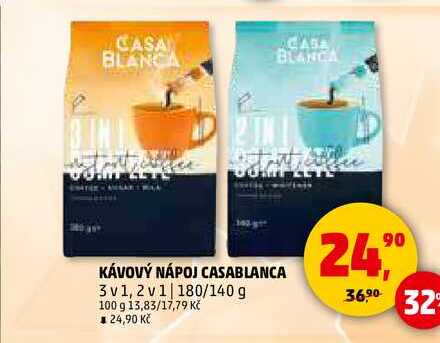 KÁVOVÝ NÁPOJ CASABLANCA 3v1, 2v1, 180/140 g 