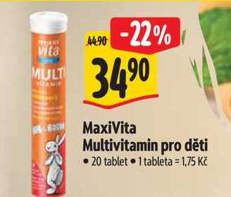 MaxiVita Multivitamin pro děti, 20 tablet   