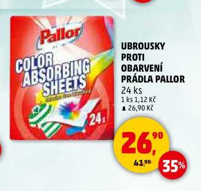 UBROUSKY PROTI OBARVENÍ PRÁDLA PALLOR, 24 ks 