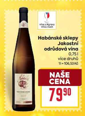 Habánské sklepy Jakostní odrůdová vína 0,75l