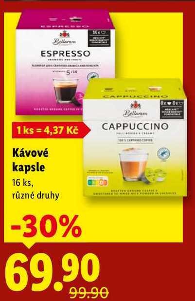Kávové kapsle, 16 ks