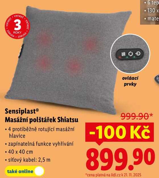 Sensiplast Masážní polštářek Shiatsu 