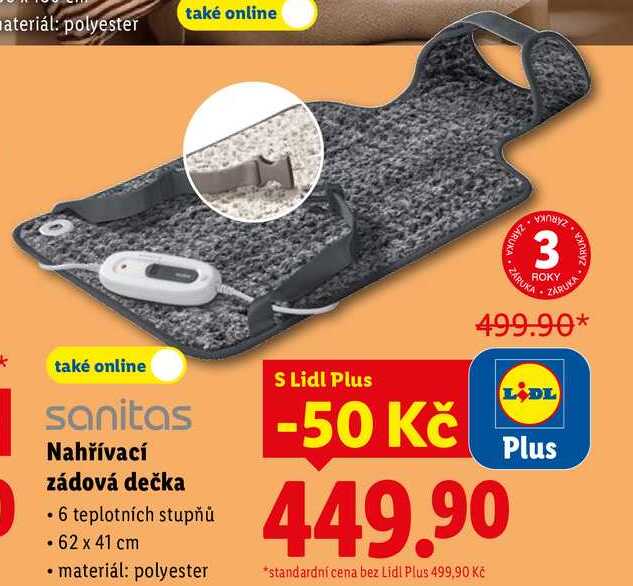 Nahřívací zádová dečka 