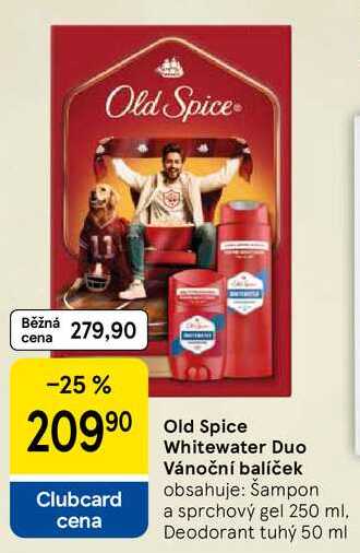 Old Spice Whitewater Duo Vánoční balíček obsahuje: Šampon a sprchový gel 250 ml. Deodorant tuhý 50 ml 