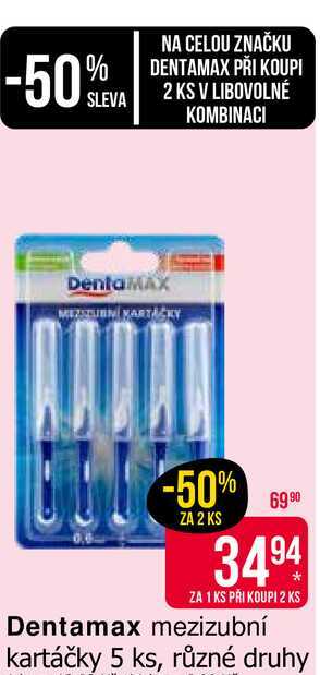 Dentamax mezizubní kartáčky 5 ks, různé druhy 