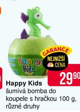 Happy Kids šumivá bomba do koupele s hračkou 100 g, různé druhy