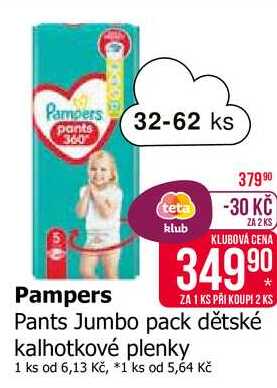Pampers Pants Jumbo pack dětské kalhotkové plenky