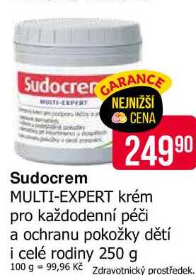 Sudocrem MULTI-EXPERT krém pro každodenní péči a ochranu pokožky dětí i celé rodiny 250 g