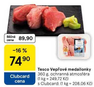 Tesco Vepřové medailonky, 360 g 