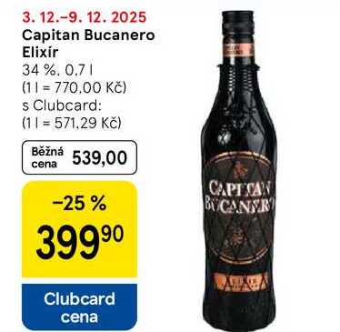 Capitan Bucanero Elixír 34%, 0.7 l