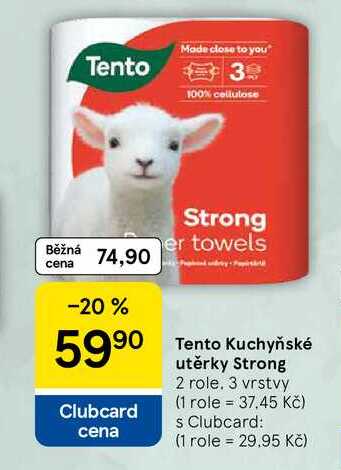 Tento Kuchyňské utěrky Strong, 2 role. 3 vrstvy 