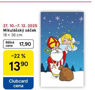 Mikulášský sáček, 18 x 36 cm  