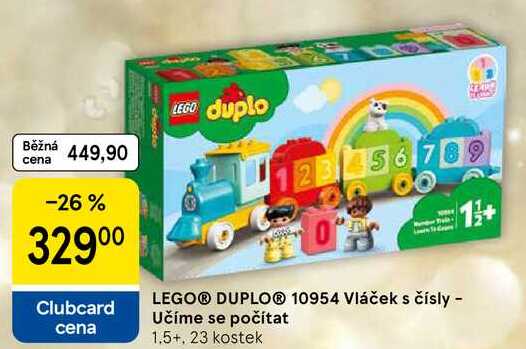 LEGO® DUPLO® 10954 Vláček s čísly - Učíme se počítat 1.5+, 23 kostek 