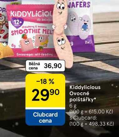 Kiddylicious Ovocné polštářky, 6 g  