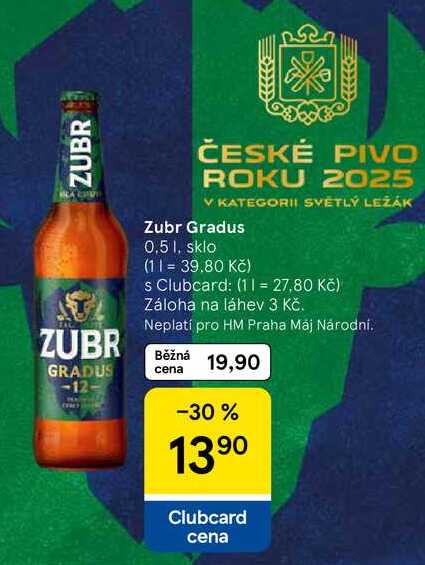Zubr Gradus, 0,5 l, sklo 