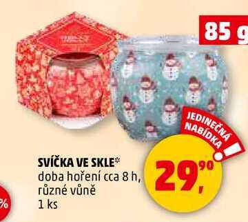 SVÍČKA VE SKLE, 1 ks