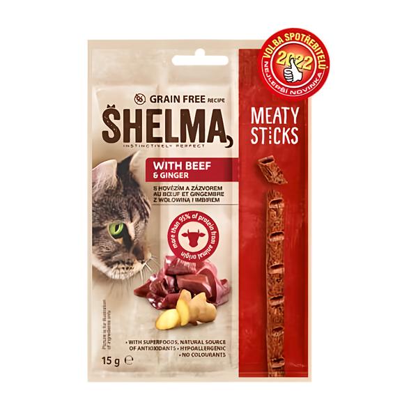 Shelma Bezobilné masové tyčinky hovězí