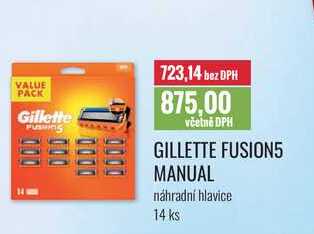 GILLETTE FUSION5 MANUAL náhradní hlavice 14 ks 