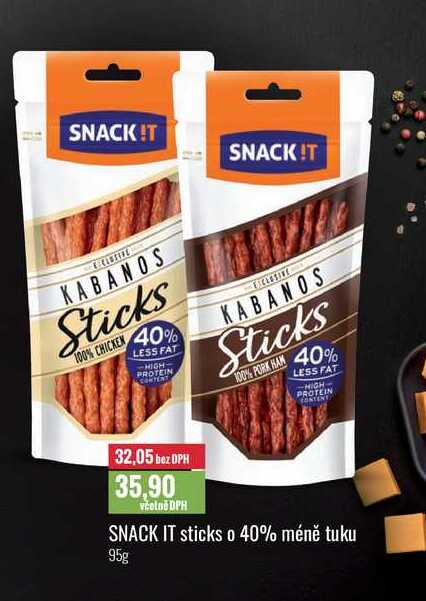 SNACK IT sticks o 40% méně tuku 95g 